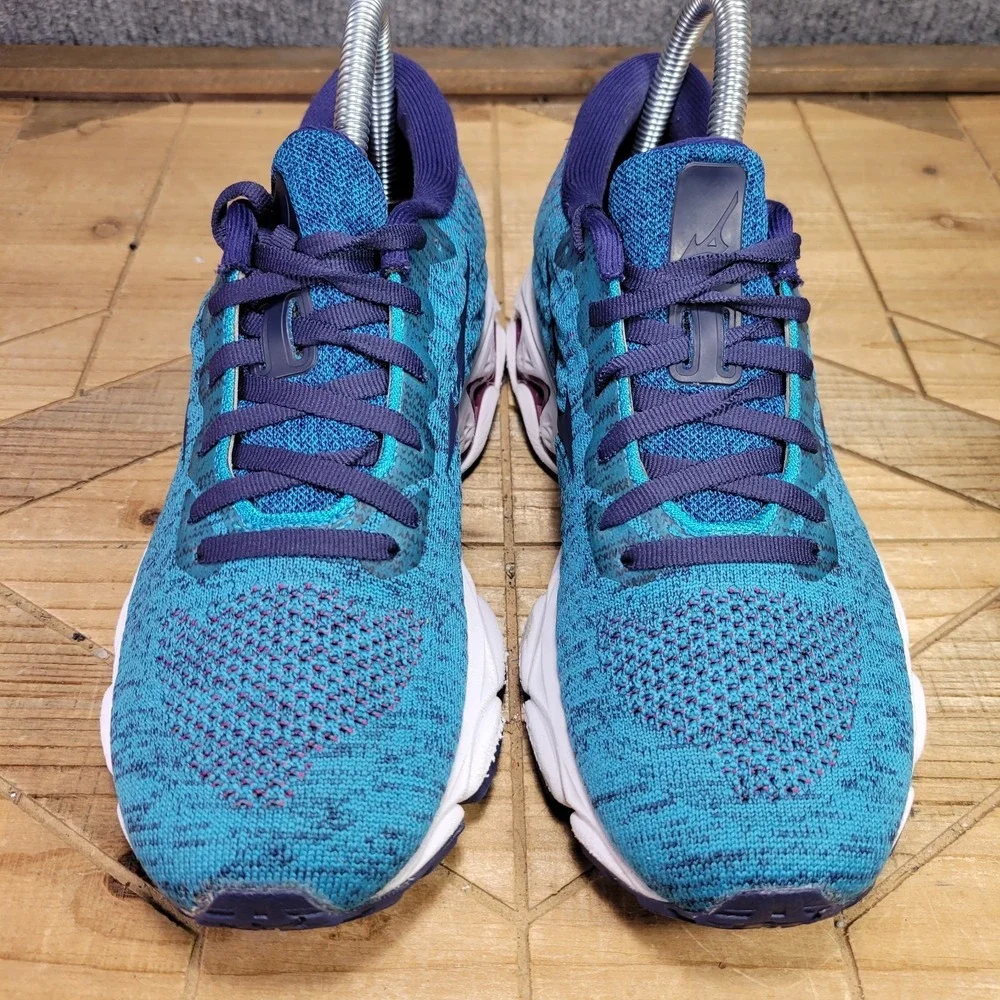 Mizuno Wave Inspire 16 Women's 7 Sneaker Waveknit Enamel Blueโ Running Shoes Gym - Picture 3 of 13
